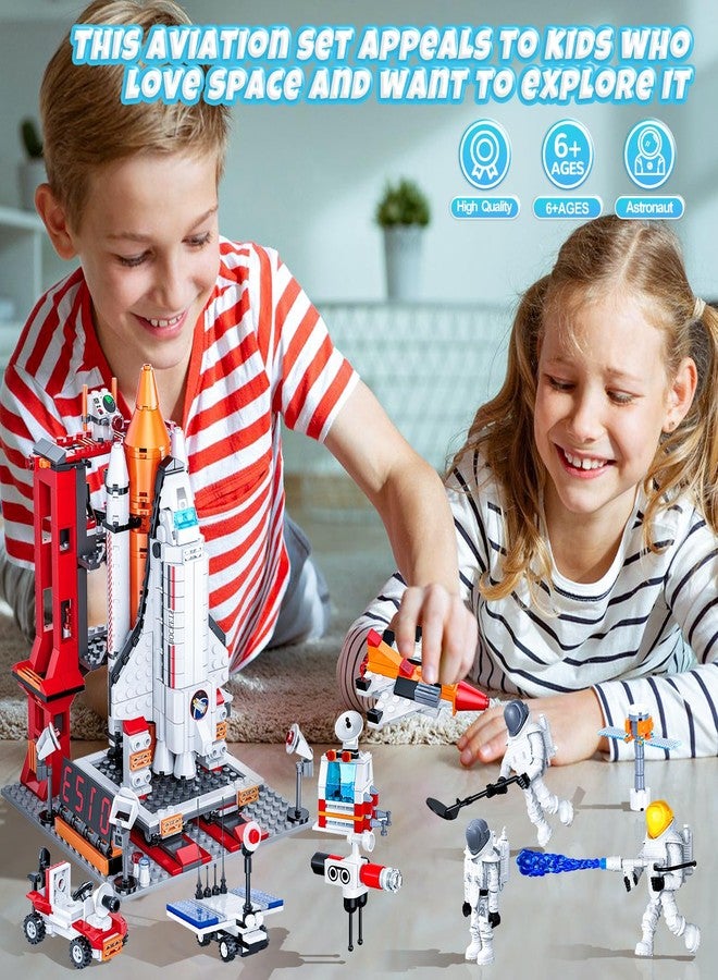 Amoyasite Space Exploration Shuttle Toys for 6 7 8 9 10 11 12 Year Old Kids, Girls, Boys, 12-in-1 STEM Projects Rocket Building Toy Kit with 3 Astronauts, Airplane Rocket Set, Gift idea for Ages 6 +, 885 Pcs - Image 2